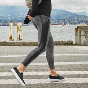 Athleta large TALL Luxe Metro pants, black herringbone